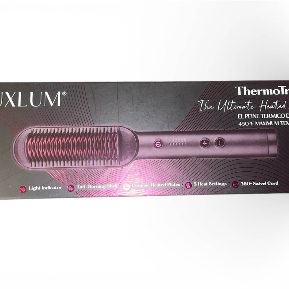 LUXLUM ThermoTress The Ultimate Heated Comb Brush (NEW/OPEN BOX)